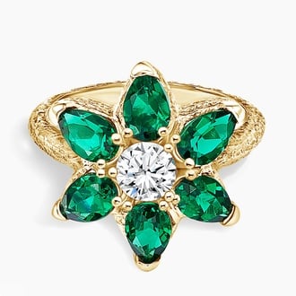 Logan Hollowell Flora Lab Emerald and Lab Diamond Ring (1/2 ct. tw.)