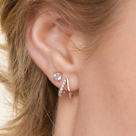 Split Hoop Huggie Earrings