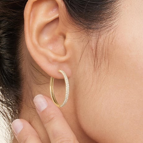 Lab Diamond Tube Hoop Earrings