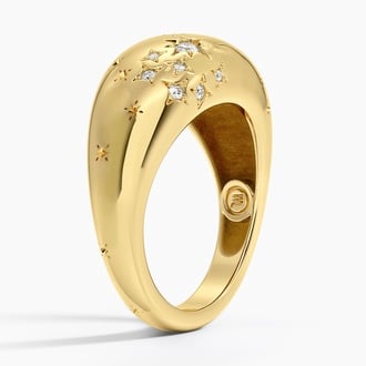 Scorpio Zodiac Constellation Diamond Dome Ring