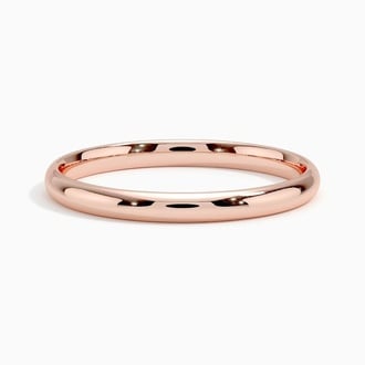 2mm Slim Profile Wedding Ring in 14K Rose Gold