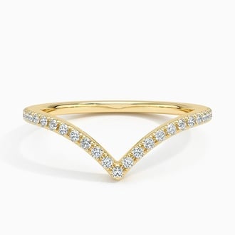 Elongated Flair Diamond Ring in 18K Yellow Gold