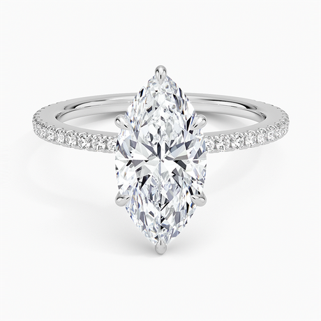 Demi Engagement Ring - Hidden Halo Diamond Ring