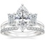 18K White Gold Luxe Rhiannon Diamond Ring (3/4 ct. tw.) with Luxe Sia Diamond Open Ring (1/5 ct. tw.)