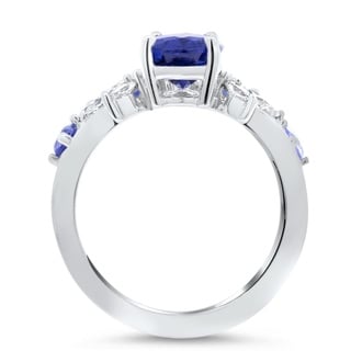 Custom Sapphire and Diamond Contoured Ring Set