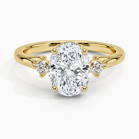 Floating Stone Diamond Engagement Ring