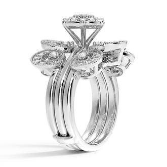 Custom Arcing Triple Band Diamond Ring