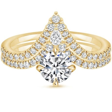 18K Yellow Gold Nouveau Diamond Bridal Set