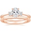14K Rose Gold Selene Diamond Ring (1/10 ct. tw.) with Petite Comfort Fit Wedding Ring