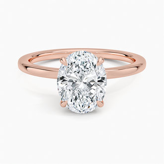 14K Rose Gold Secret Halo Diamond Ring