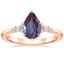 14K Rose Gold Nadia Diamond Ring, smalltop view