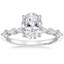 Platinum Tacori Sculpted Crescent Pear Diamond Ring, smalltop view