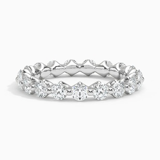 Single Shared Prong Eternity Lab Diamond Ring