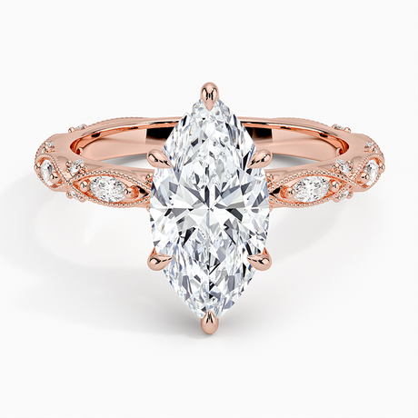 14K Rose Gold Celestia Milgrain Diamond Ring (1/4 ct. tw.)