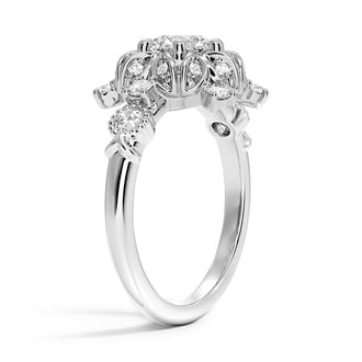 Custom Cluster Halo Diamond Ring