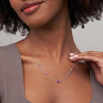 Purple Gemstone Tonal Necklace