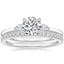 18K White Gold Perfect Fit Three Stone Pear Diamond Ring with Luxe Ballad Diamond Ring
