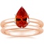 14K Rose Gold Six-Prong 2mm Comfort Fit Bridal Set