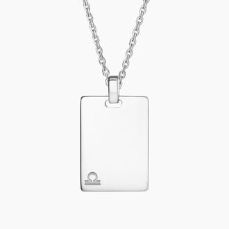 Libra Zodiac Engravable Tag Pendant - Brilliant Earth