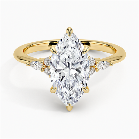 Nadia Engagement Ring With Side Stones - Cluster Accent Ring