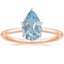 14K Rose Gold Lumiere Diamond Ring, smalltop view