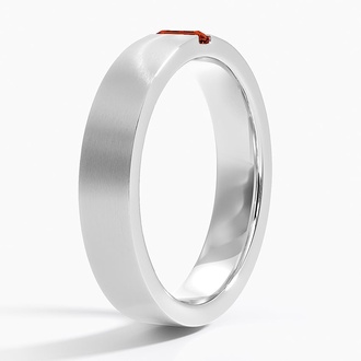 Apollo Garnet 4.5mm Wedding Ring in Platinum