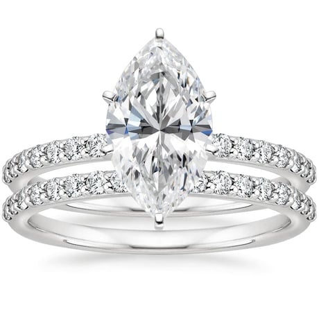 18K White Gold Petite Shared Prong Bridal Set (1/2 ct. tw.)