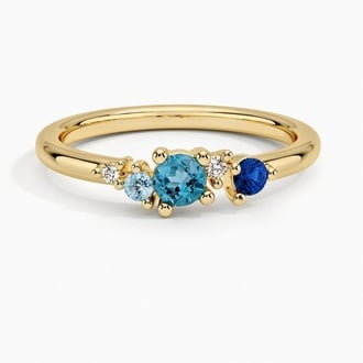 Marina Diamond Ring in 18K Yellow Gold