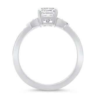 Custom Engraved Art Deco Three Stone Diamond Ring