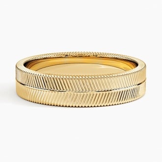 Herringbone Textured 5mm Ring