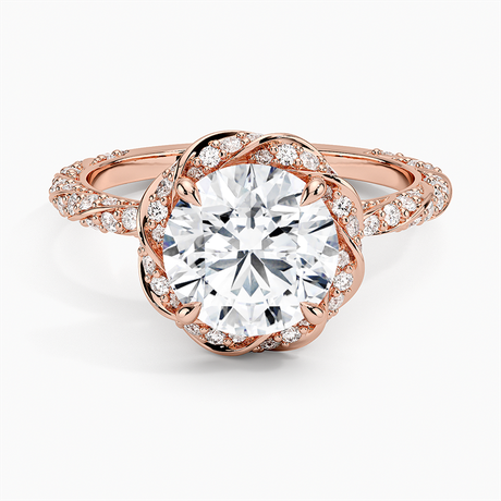 14K Rose Gold Nova Halo Diamond Ring (1/2 ct. tw.)