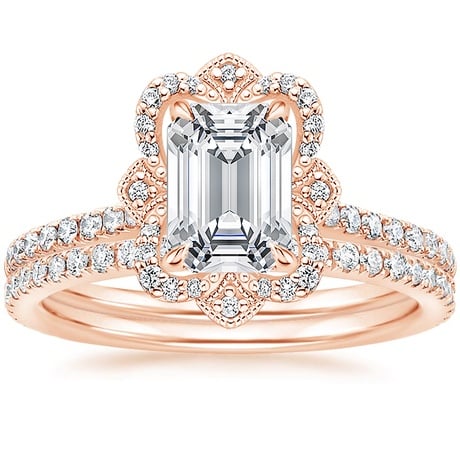 14K Rose Gold Reina Diamond Ring with Luxe Ballad Diamond Ring (1/4 ct. tw.)