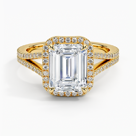 18K Yellow Gold Fortuna Halo Diamond Ring (1/2 ct. tw.)