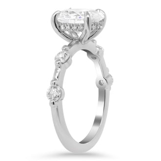 Custom Hidden Halo Shared Prong Diamond Ring