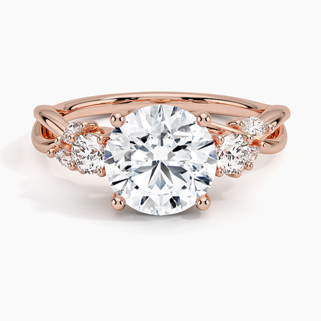 14K Rose Gold Willow Three Stone Diamond Ring (1/3 ct. tw.)