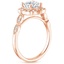 14K Rose Gold Cadenza Halo Diamond Ring, smallside view