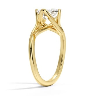 Custom Intertwining Solitaire Tilted Diamond Ring