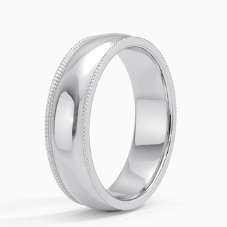 Milgrain 6mm Wedding Ring in Platinum