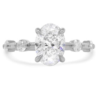 Custom Hidden Halo Shared Prong Diamond Ring