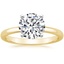 18K Yellow Gold Comfort Fit 2mm Solitaire Ring, smalltop view