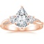 14K Rose Gold Petite Twisted Vine Three Stone Diamond Ring (2/5 ct. tw.), smalltop view