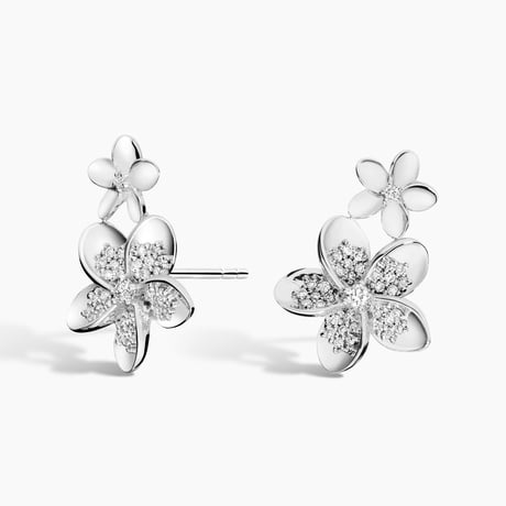 Plumeria Lab Diamond Climber Earrings