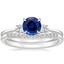 18K White Gold Selene Diamond Ring with Petite Curved Diamond Ring