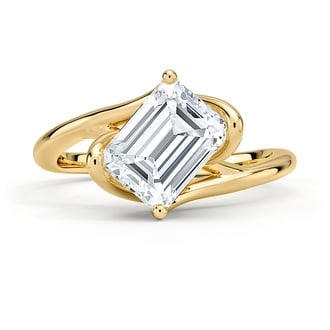 Custom Intertwining Solitaire Tilted Diamond Ring