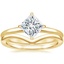 18K Yellow Gold North Star Ring with Chevron Ring