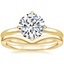 18K Yellow Gold North Star Ring with Chevron Ring