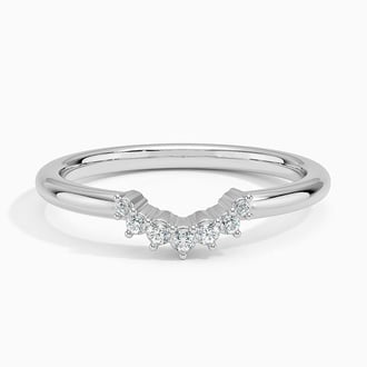 Crescent Diamond Ring in Platinum