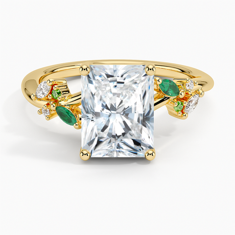 Arden Diamond Ring with Lab Emerald Accents - Brilliant Earth