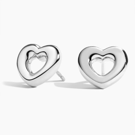 Heart Shaped Donut Stud Earrings