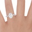 Platinum Tacori Sculpted Crescent Pear Diamond Ring, smallzoomed in top view on a hand